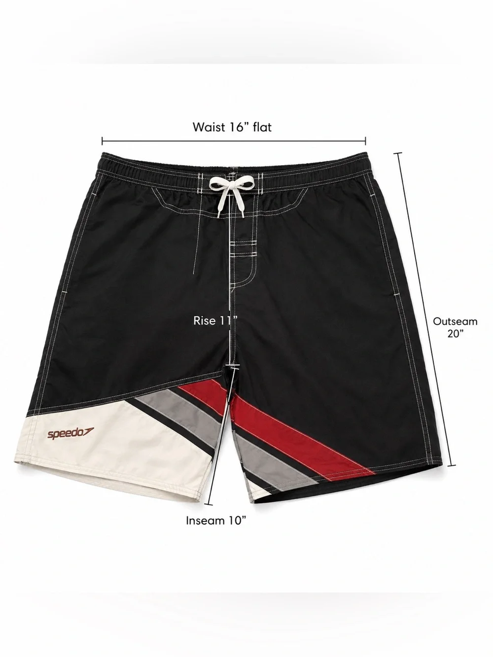Speedo Retro Layback Volley Swim Trunks Y2K Colorblock Lined Board Shorts M / 32